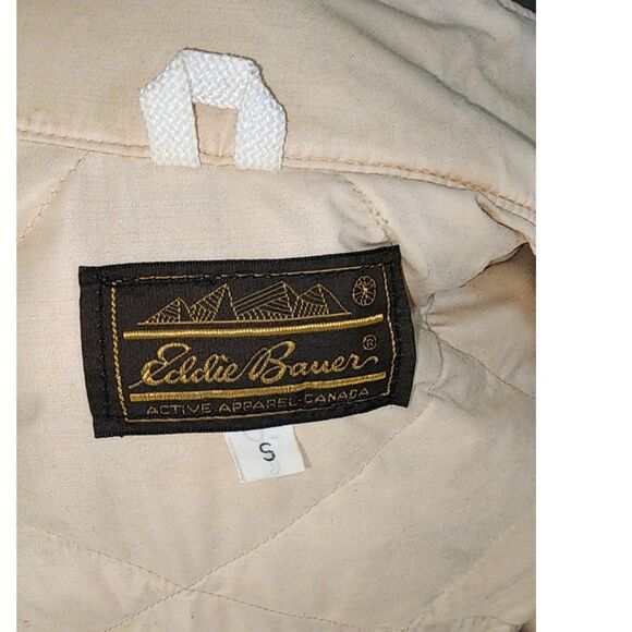 Vintage Eddie Bauer Beige Quilted Down Filled Duster Robe Size S - Picture 6 of 13